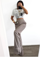 T-shirt z nadrukiem La Milla The Business Times biały