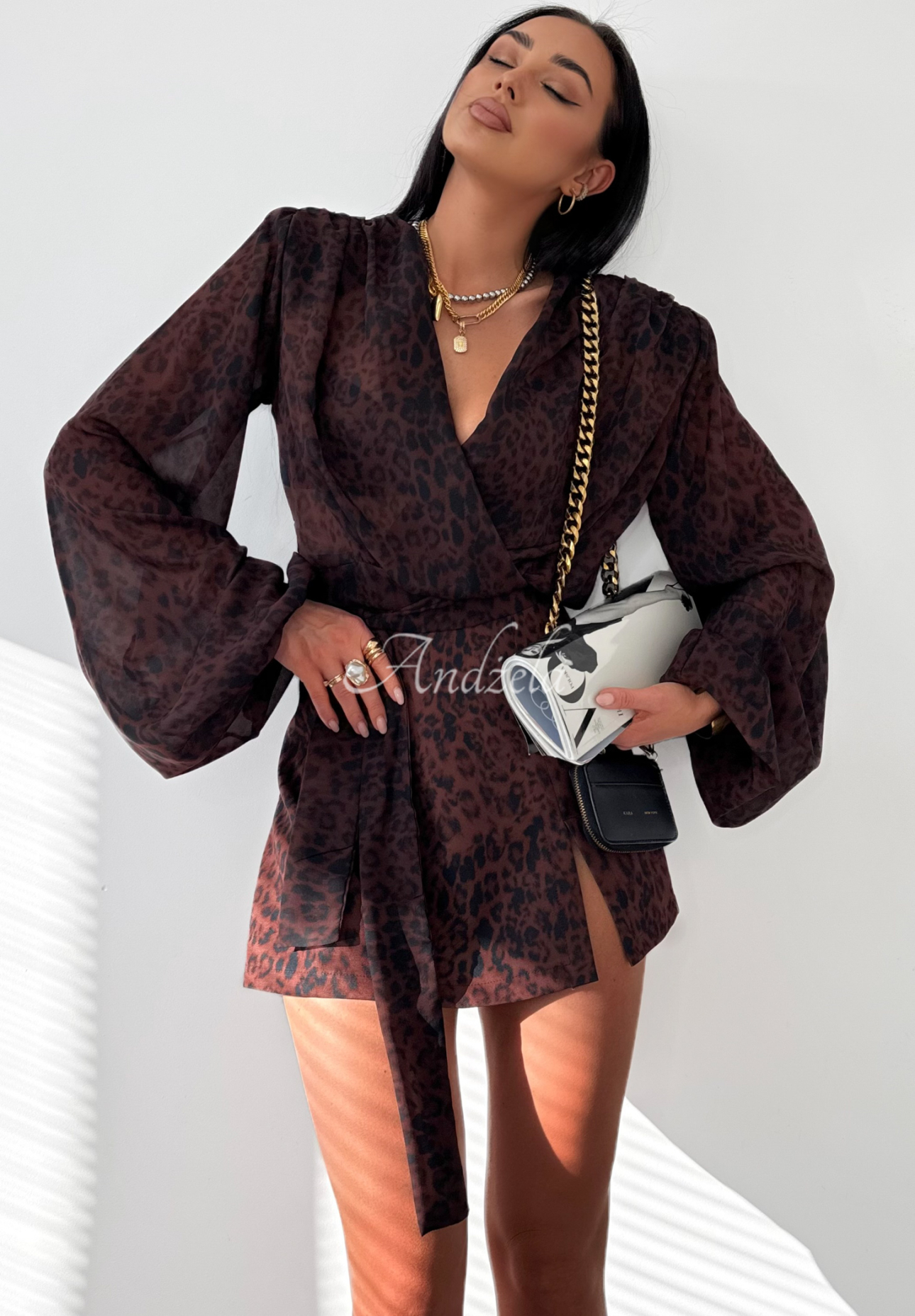 La Milla Peony Blessings chocolate panther skirt-shorts