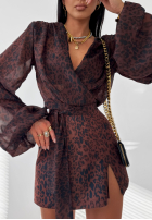 Spódnico-spodenki w panterkę La Milla Peony Blessings czekoladowe