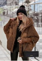 Pikowana kurtka z futerkiem Snow & Pines camelowa