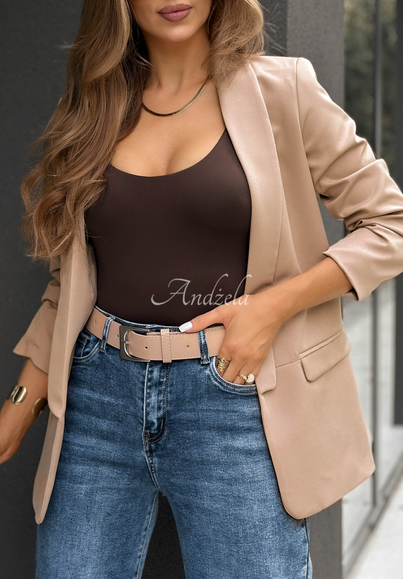 Klasyczna marynarka Premium latte