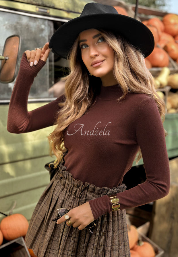 Fitted turtleneck sweater Between Us chocolate