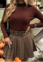 Dopasowany sweter z golfem Between Us czekoladowy