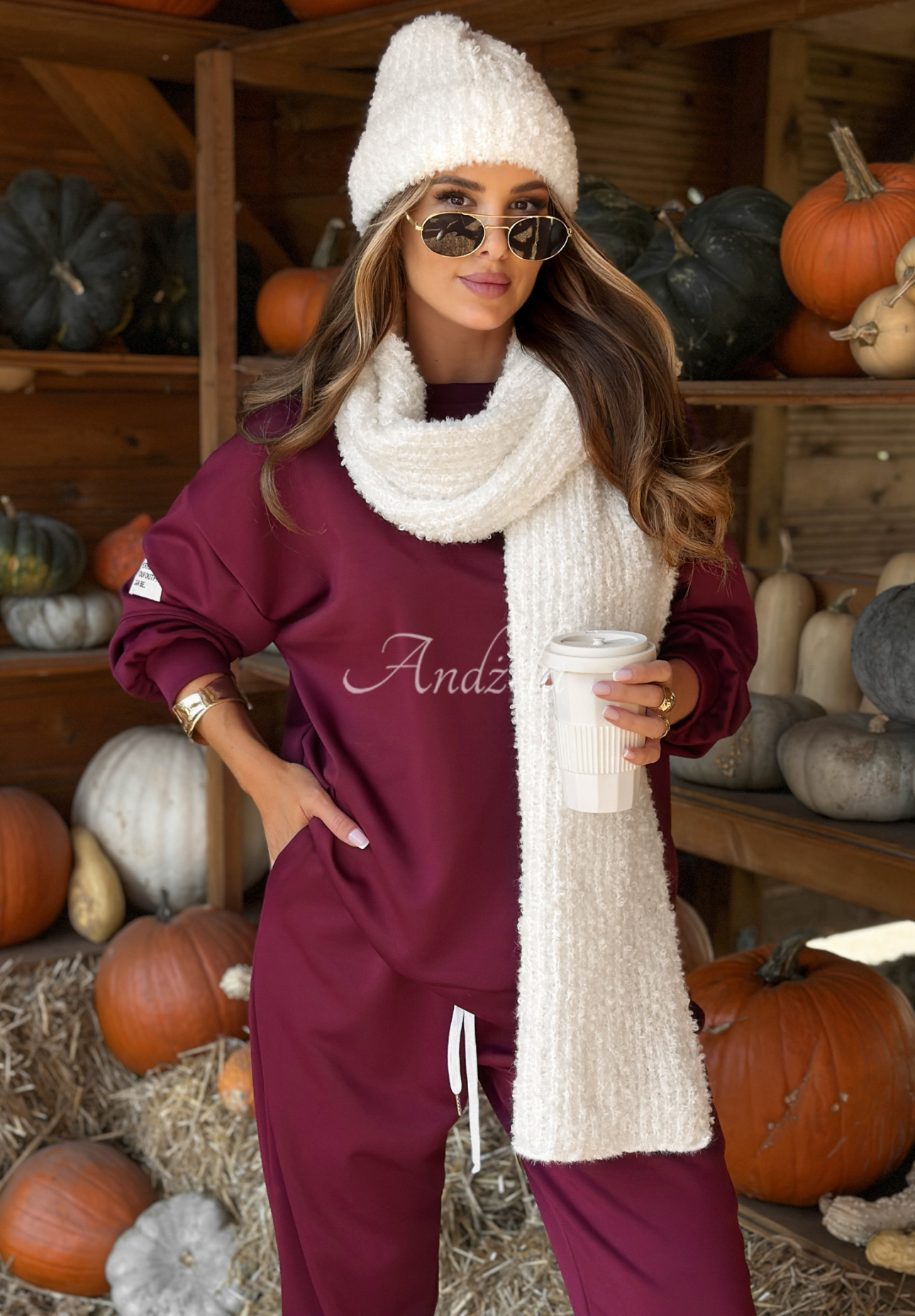 Winning Quietly burgundy sweatshirt and pants set