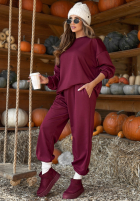Komplet dresowy bluza i spodnie Winning Quietly burgundowy