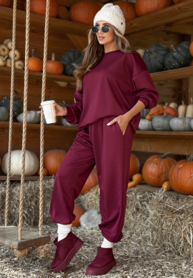 Winning Quietly burgundy sweatshirt and pants set