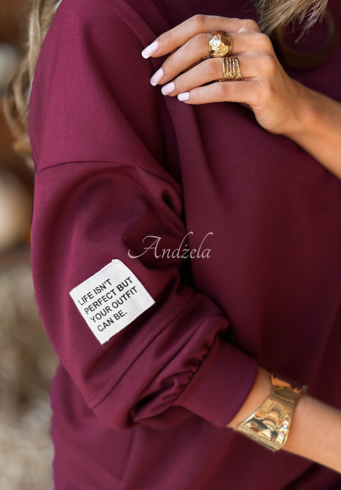 Winning Quietly burgundy sweatshirt and pants set