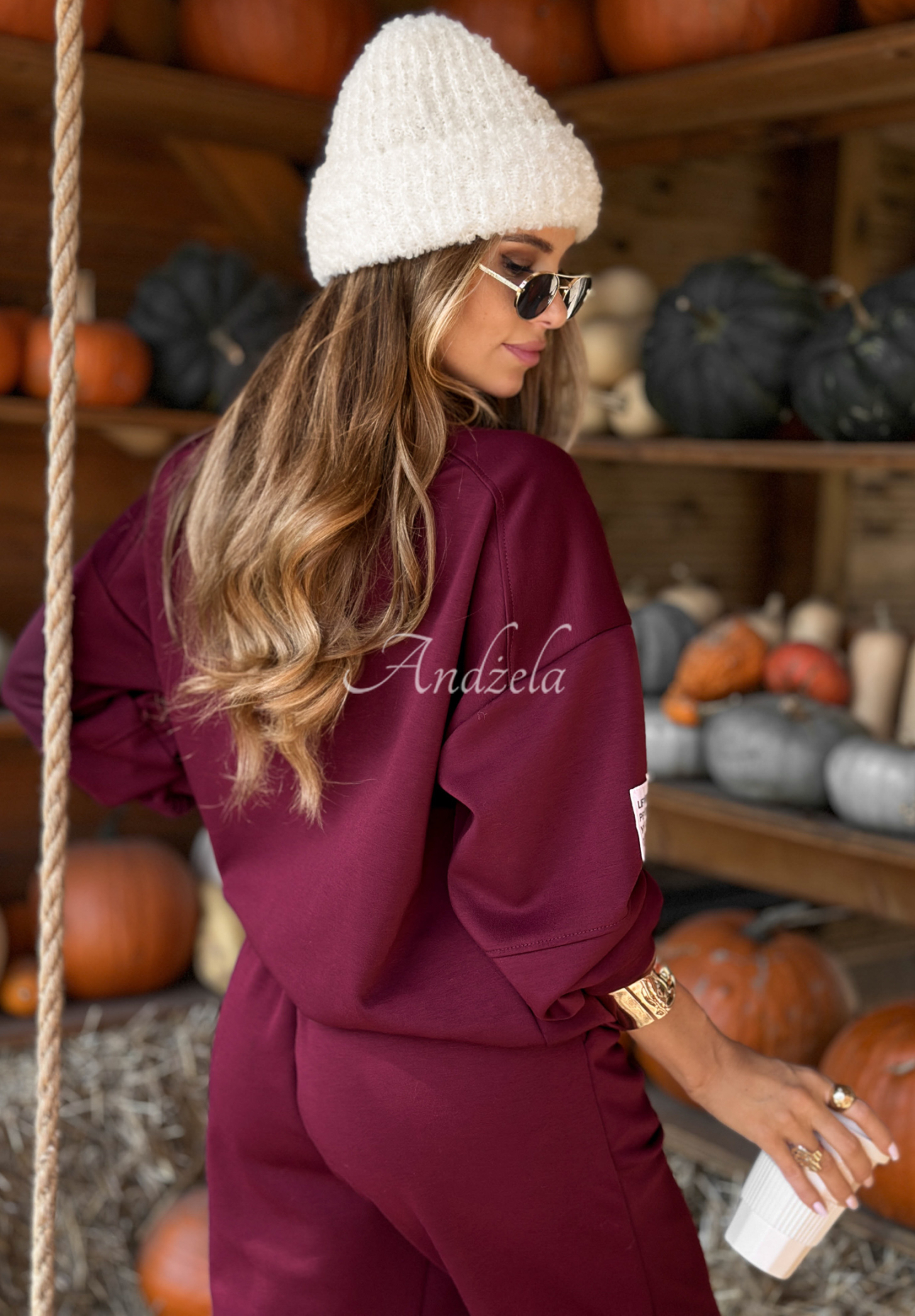 Winning Quietly burgundy sweatshirt and pants set