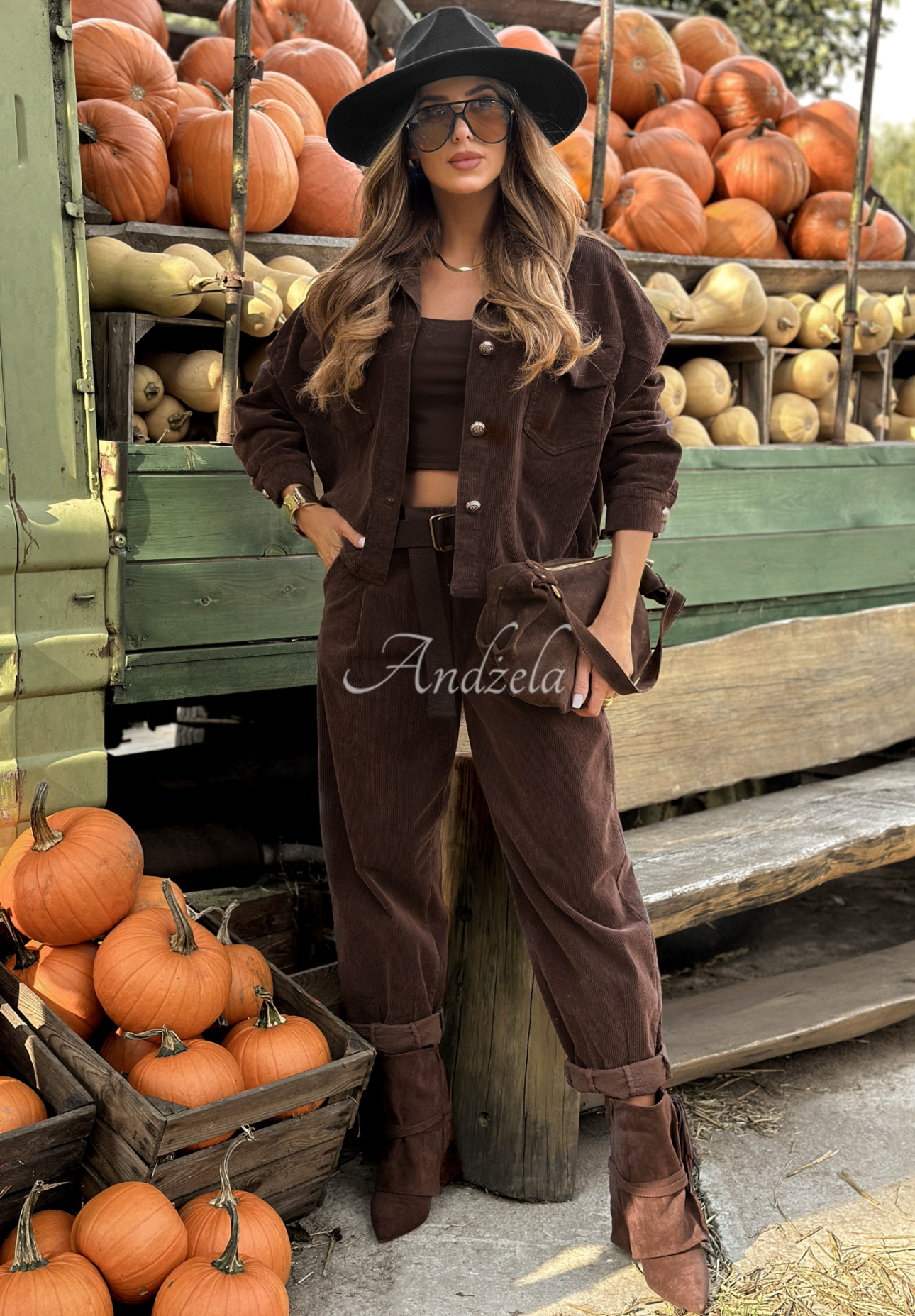 Told Him Maybe chocolate corduroy jacket