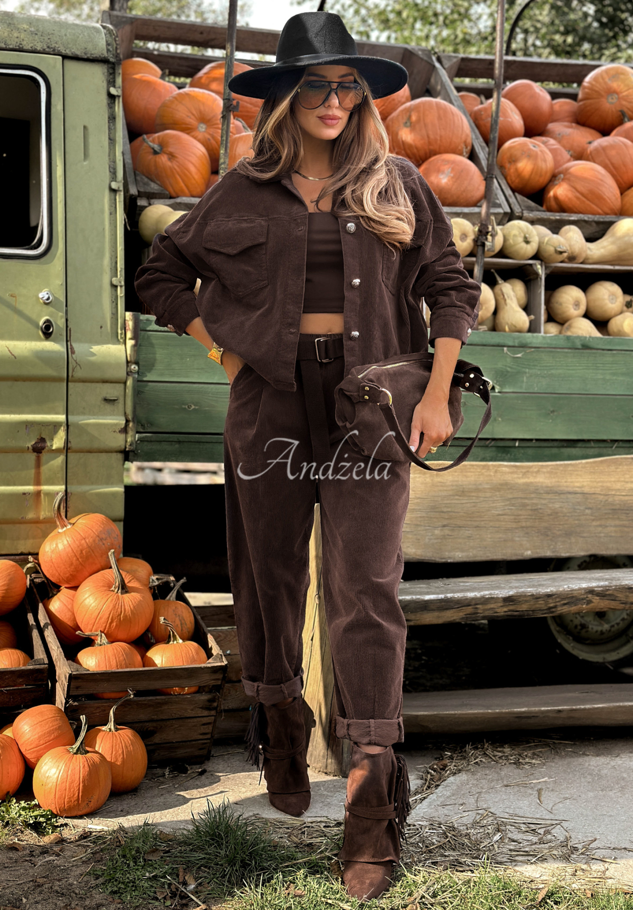 Told Him Maybe chocolate corduroy jacket