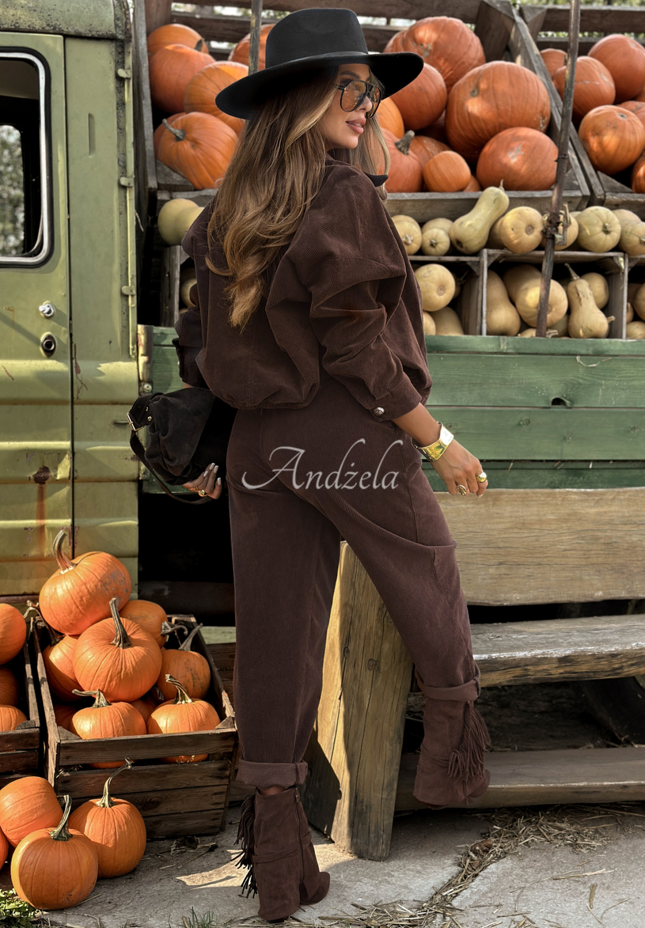 Told Him Maybe chocolate corduroy jacket