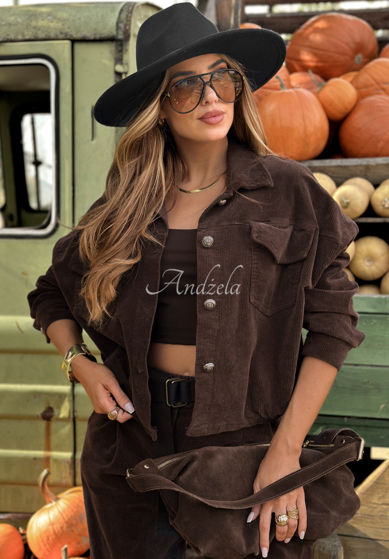 Told Him Maybe chocolate corduroy jacket