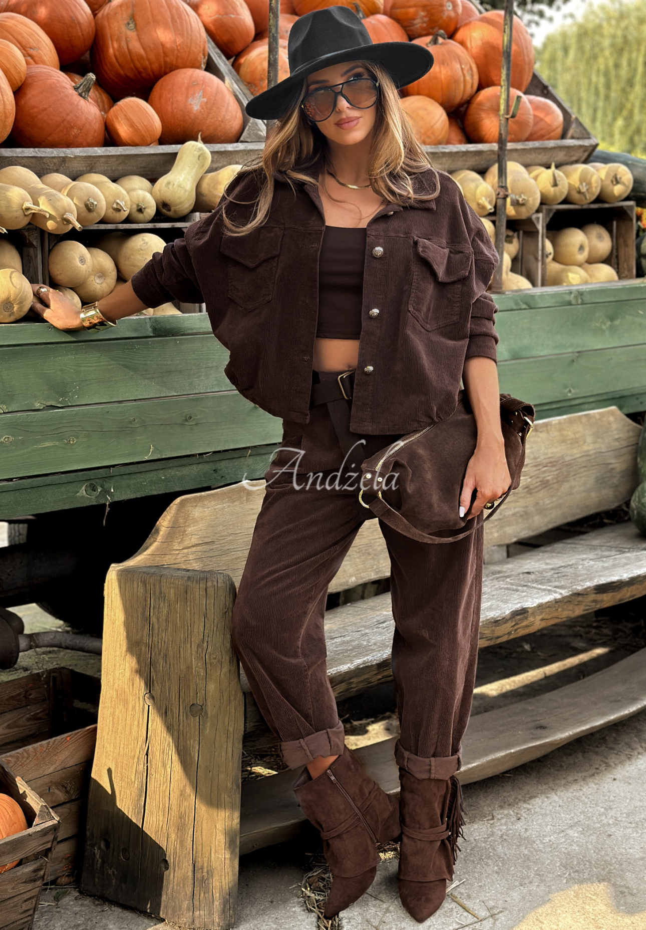 Told Him Maybe chocolate corduroy jacket