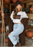 Spodnie mom fit z przetarciami Hold That Thought niebieskie