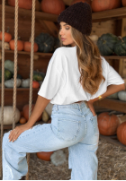 Spodnie mom fit z przetarciami Hold That Thought niebieskie