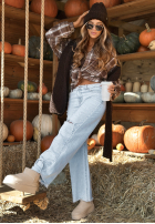 Spodnie jeansowe wide leg Not My Type niebieskie