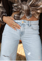 Spodnie jeansowe wide leg Not My Type niebieskie