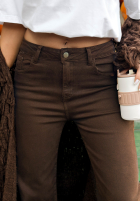 Spodnie jeansowe wide leg I’m Fine Now czekoladowe