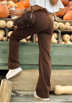 Spodnie jeansowe wide leg I’m Fine Now czekoladowe