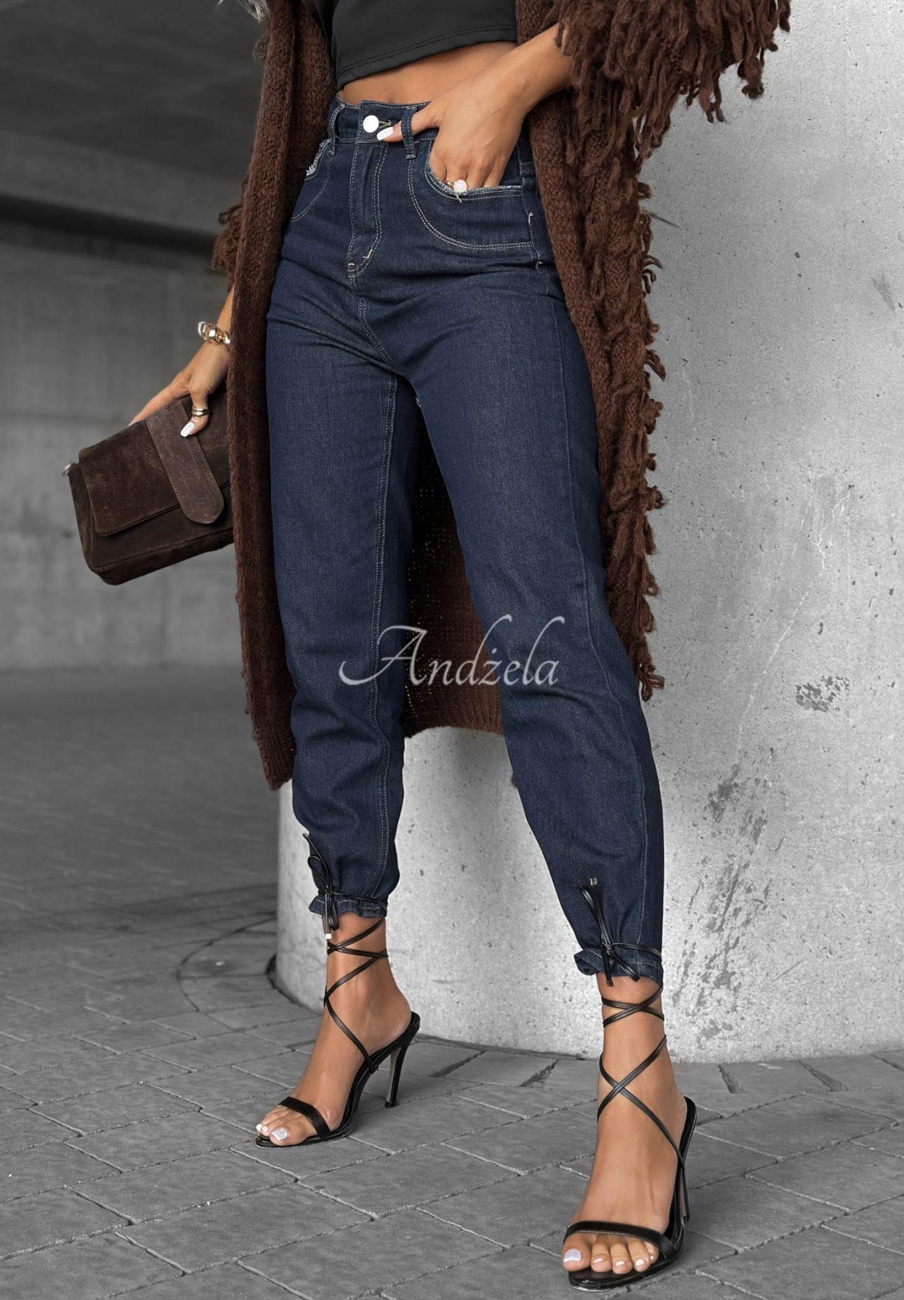 Spodnie jeansowe mom fit My Better Side granatowe