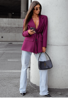 Marynarka z wiązaniem She Believed It burgundowa