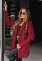 Płaszcz oversize Leaves Of Autumn burgundowy