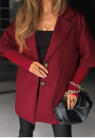 Płaszcz oversize Leaves Of Autumn burgundowy