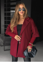 Płaszcz oversize Leaves Of Autumn burgundowy