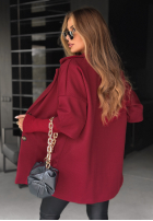 Płaszcz oversize Leaves Of Autumn burgundowy