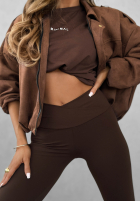 Legginsy I Am Ready Now czekoladowe