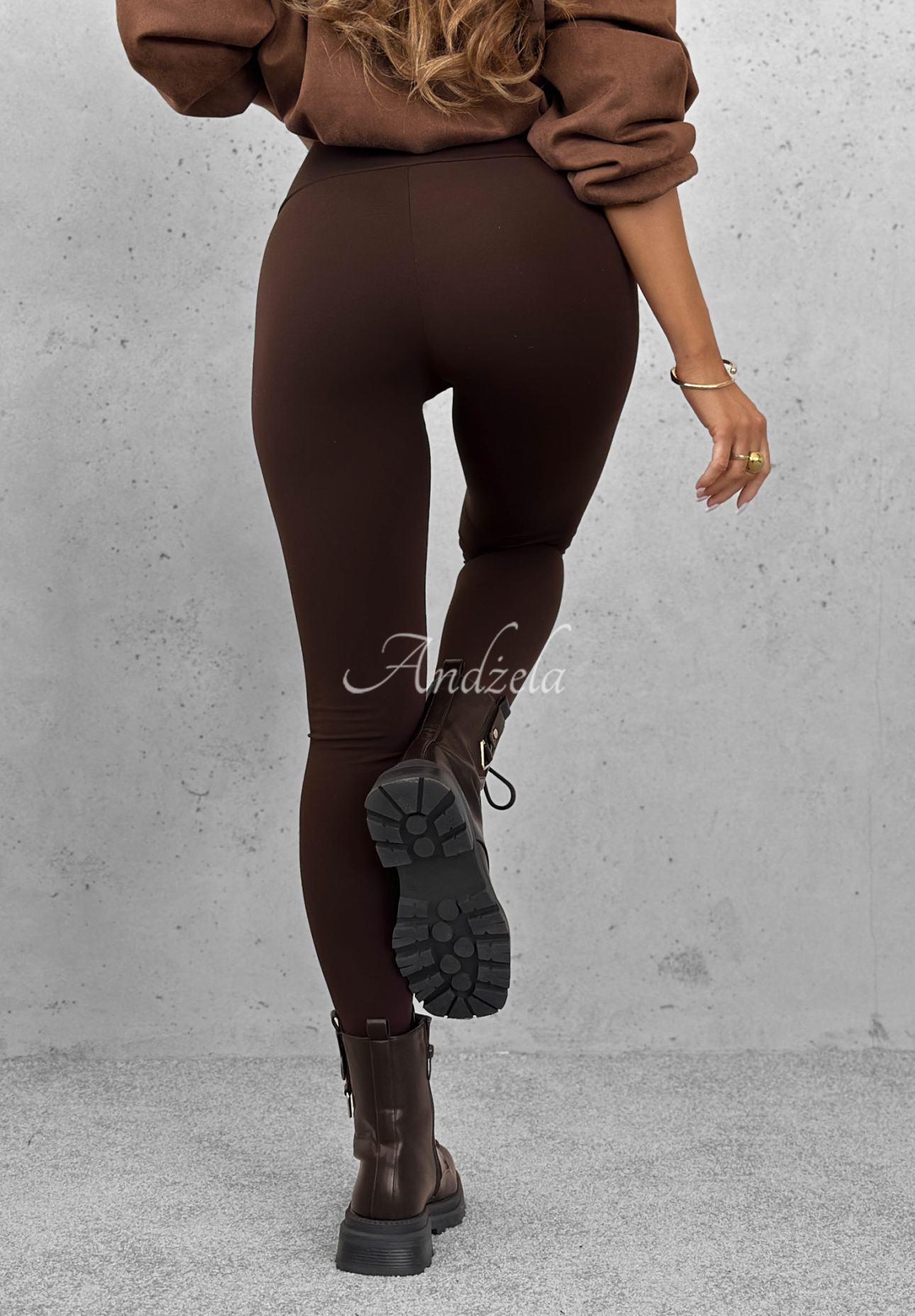 Viscose leggings I Am Ready Now chocolate.