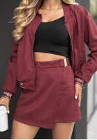 Zamszowe spódnico-spodenki Delete That burgundowe