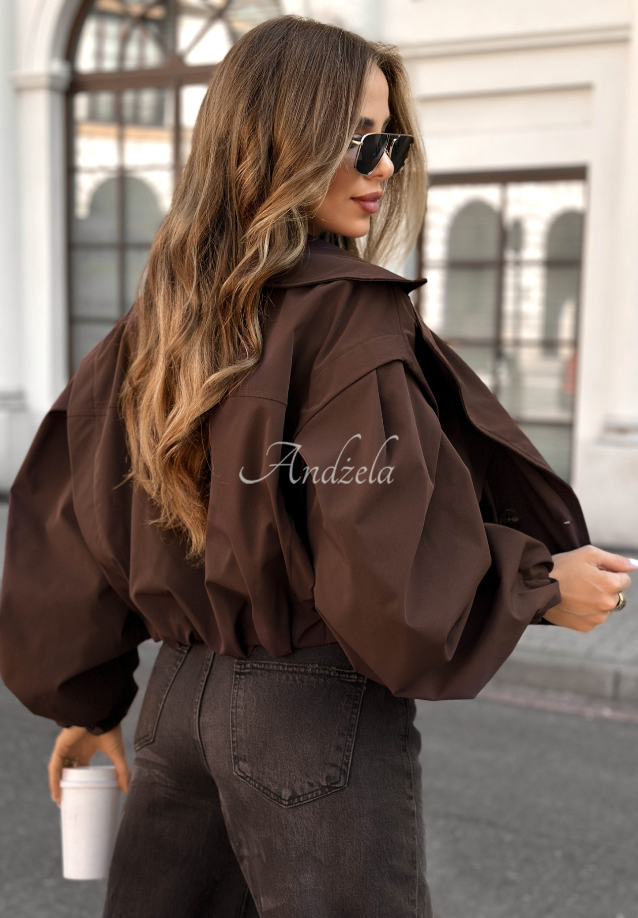 Bomber jacket with buttons Play Your Cards chocolate