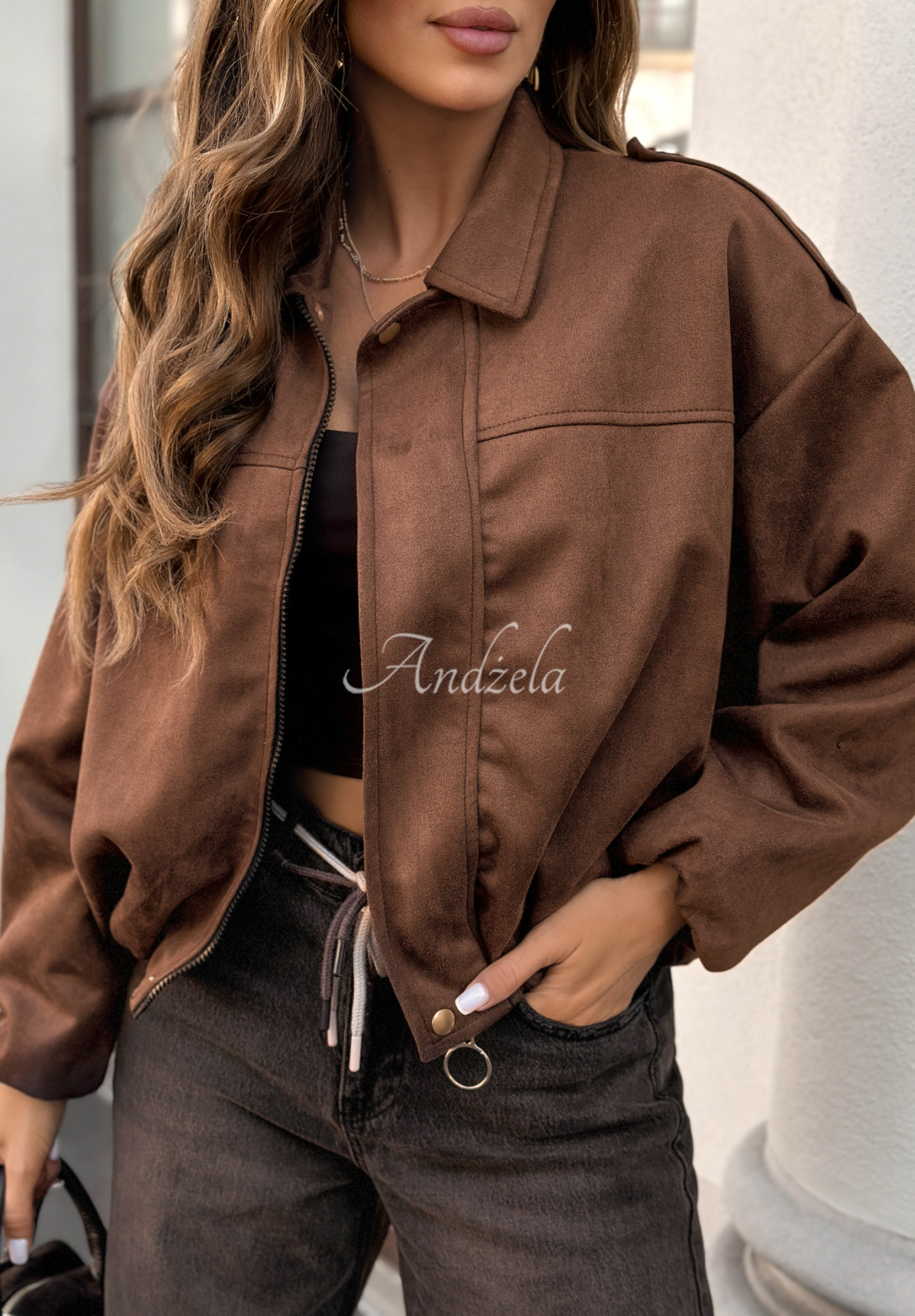 Give Me Truth chocolate bomber jacket