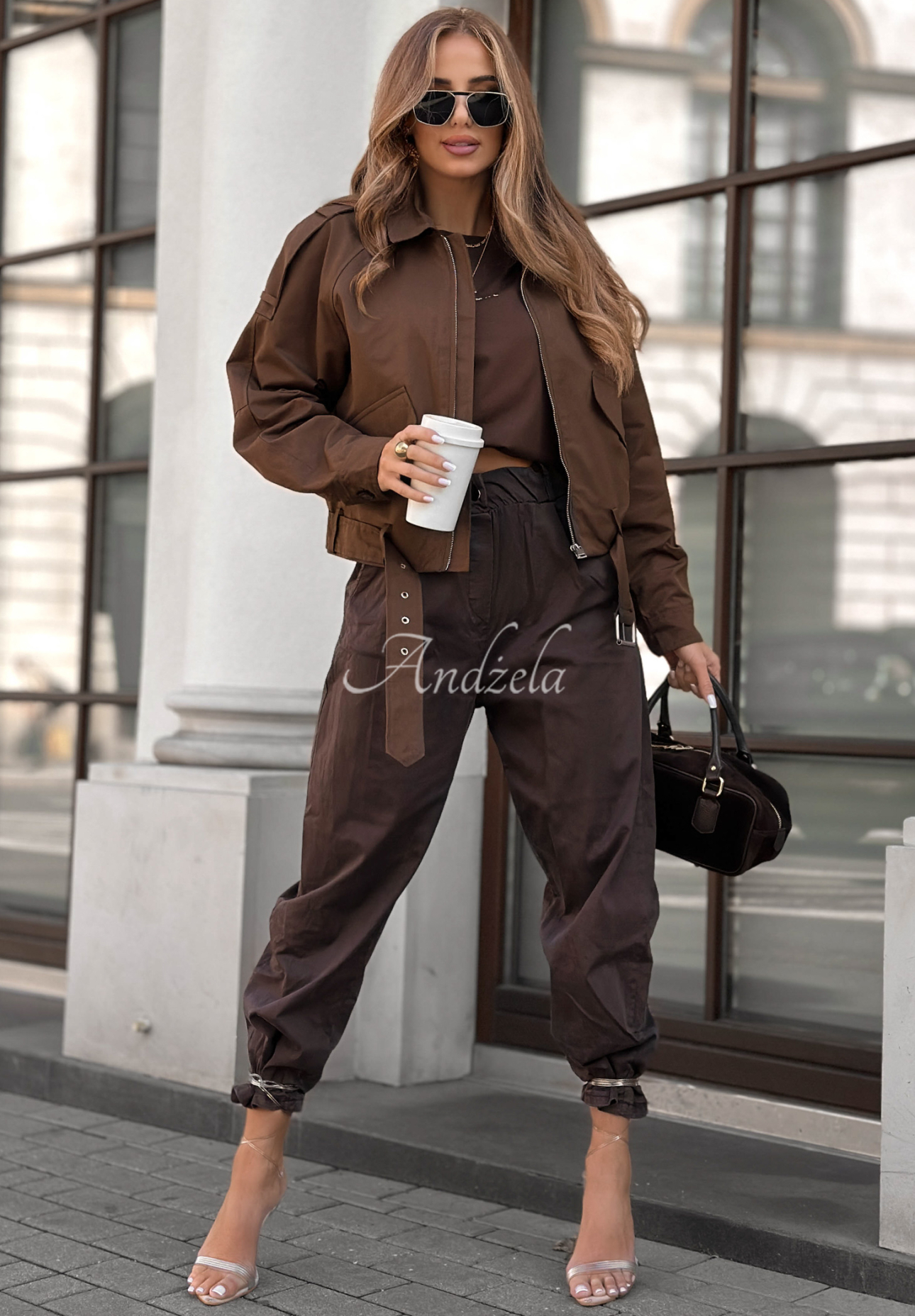 Short jacket with pockets Not Forget chocolate