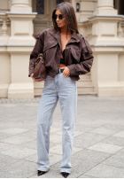 Zamszowa kurtka bomberka Read & Deleted czekoladowa