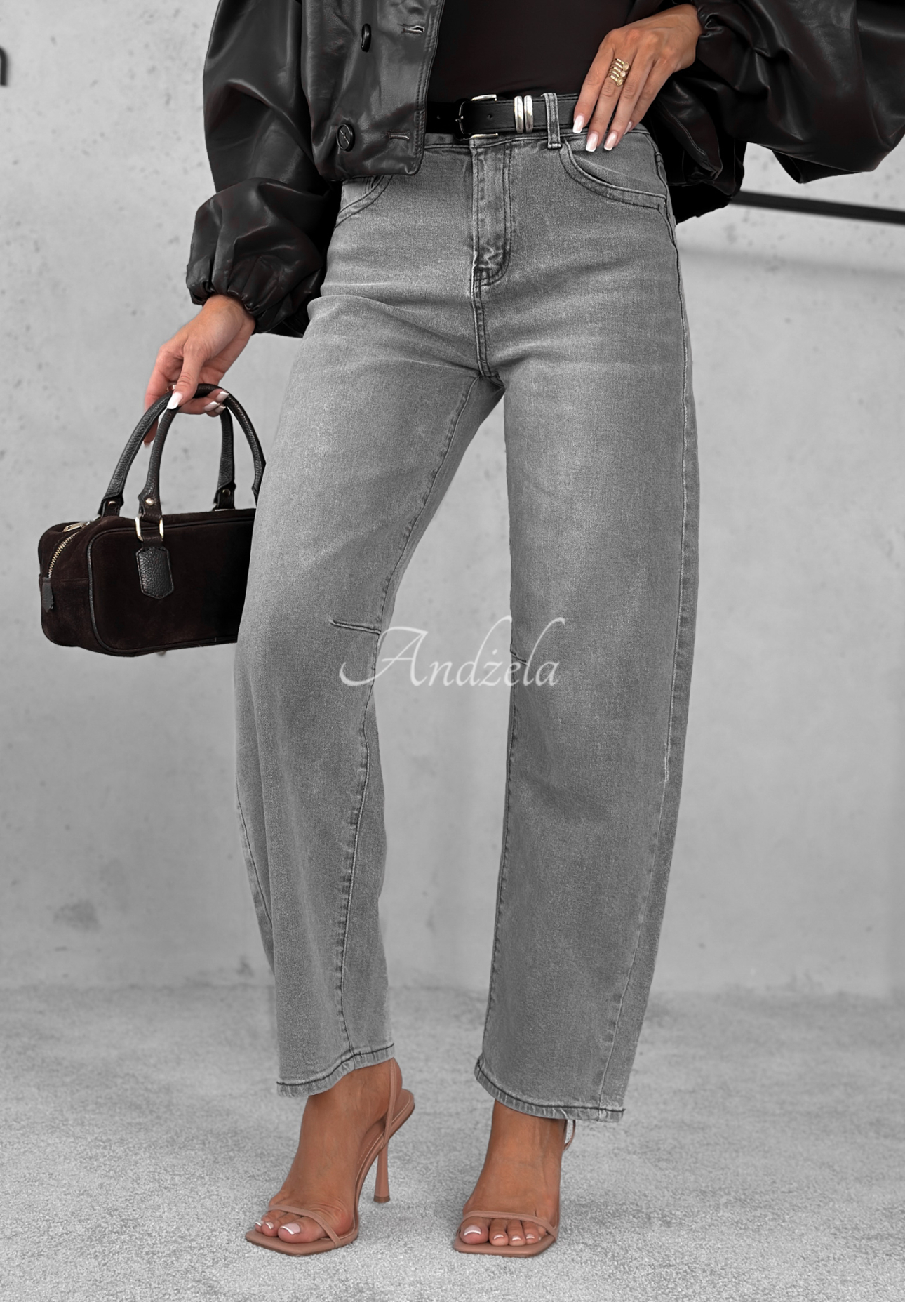 Denim wide leg pants In This Silence grey