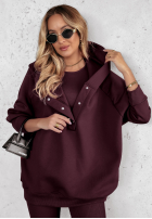 Komplet 3in1 legginsy, top i bluza Super Fit wino