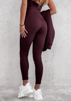 Komplet 3in1 legginsy, top i bluza Super Fit wino