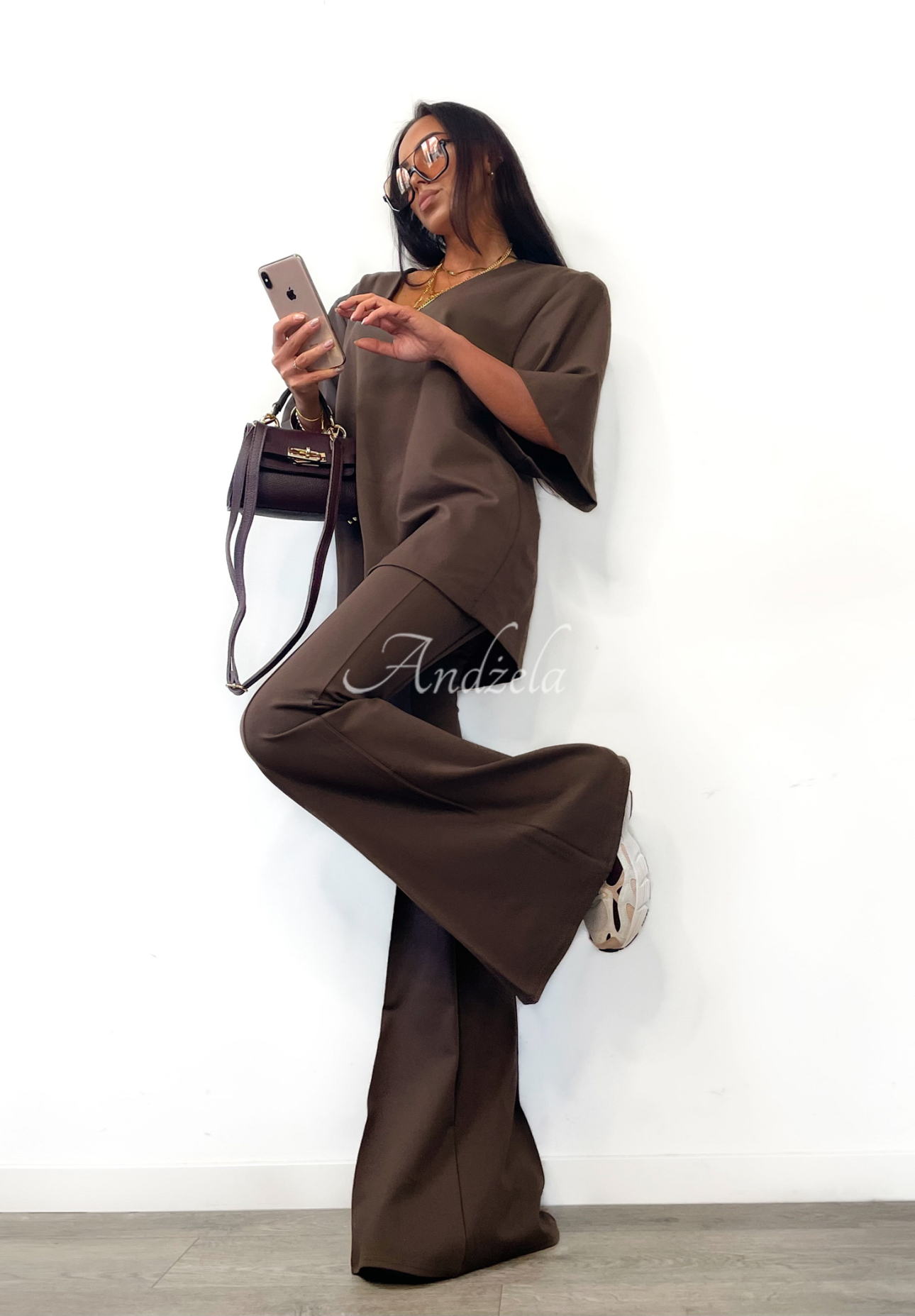 La Milla Perfection chocolate fabric bell bottoms II