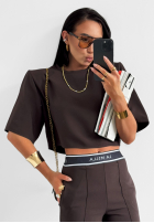 Eleganckie spodnie wide leg La Milla Sunshine Elegance czekoladowe