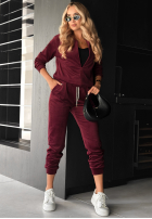 Welurowy komplet Better Later burgundowy