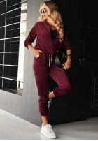 Welurowy komplet Better Later burgundowy