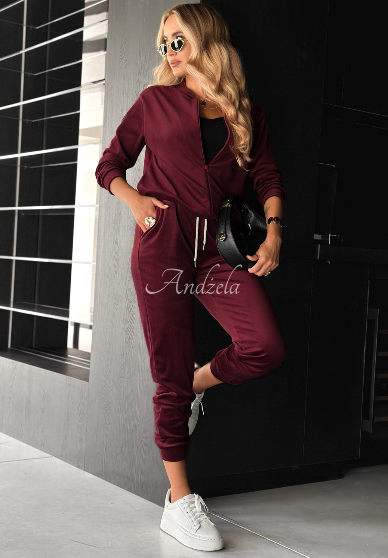 Velour set Better Later burgundy