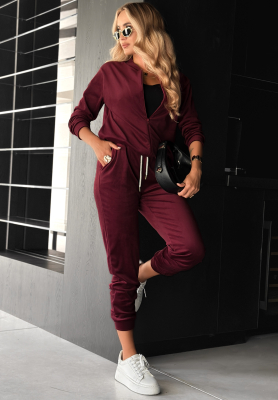Velour set Better Later burgundy