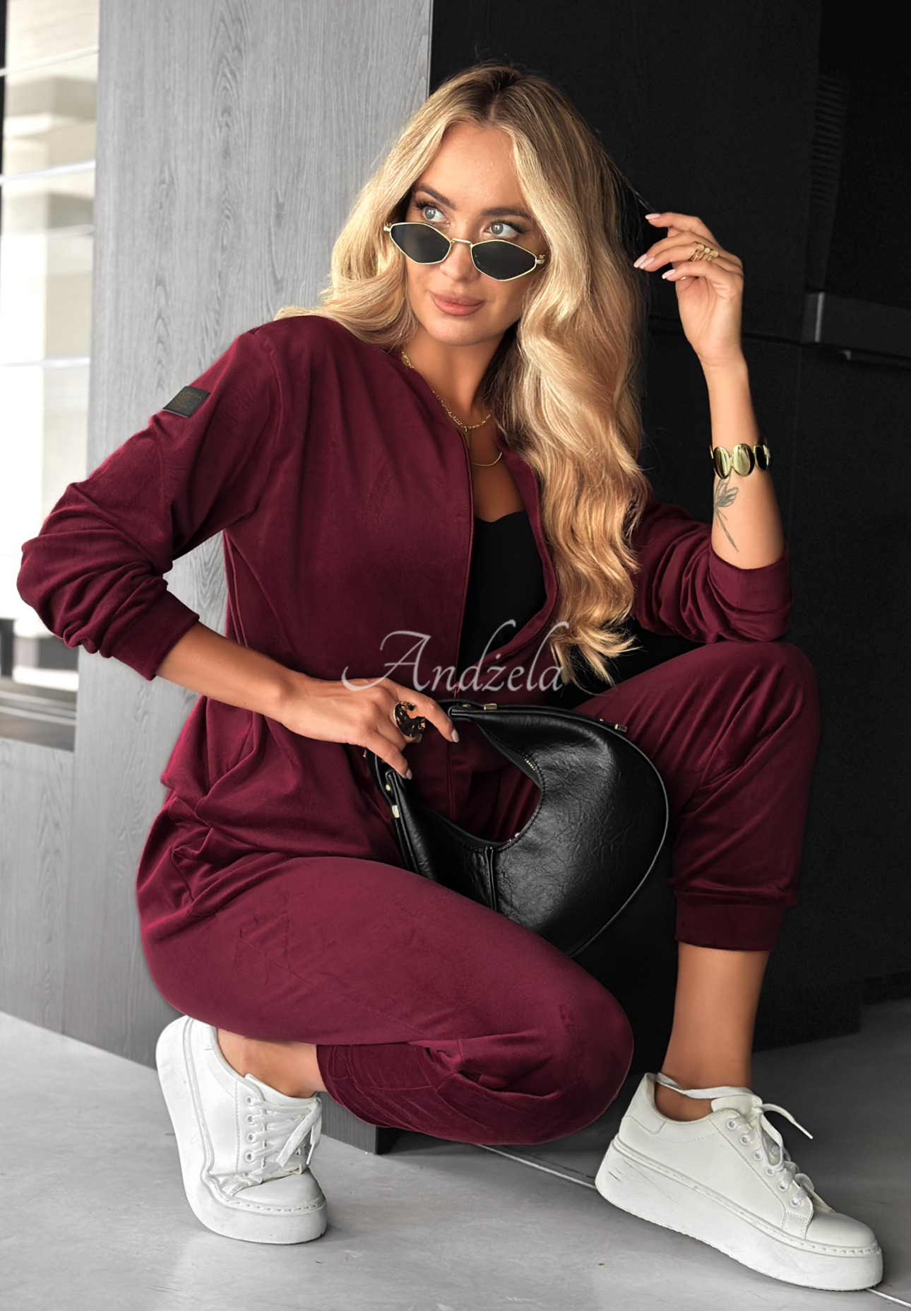 Velour set Better Later burgundy