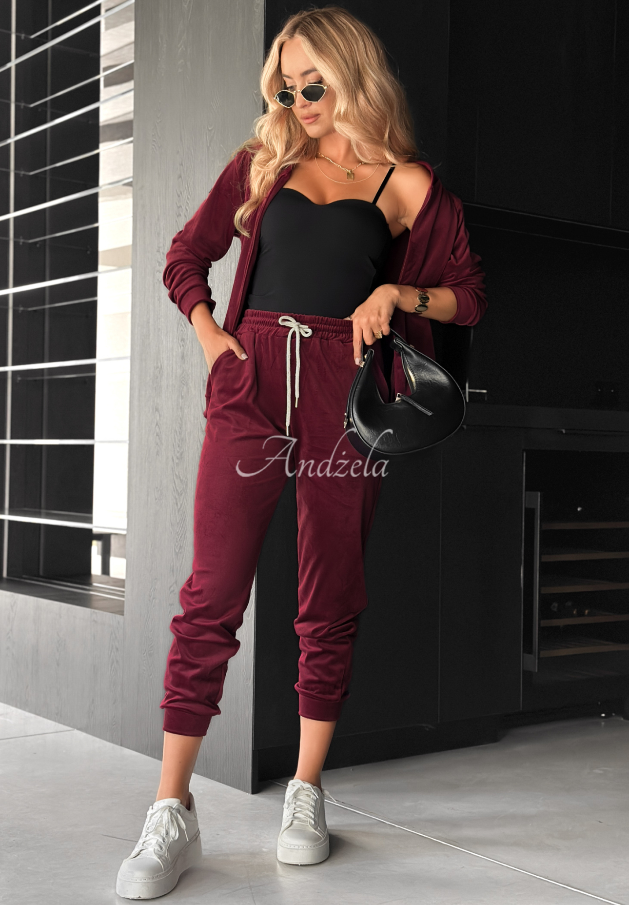 Velour set Better Later burgundy