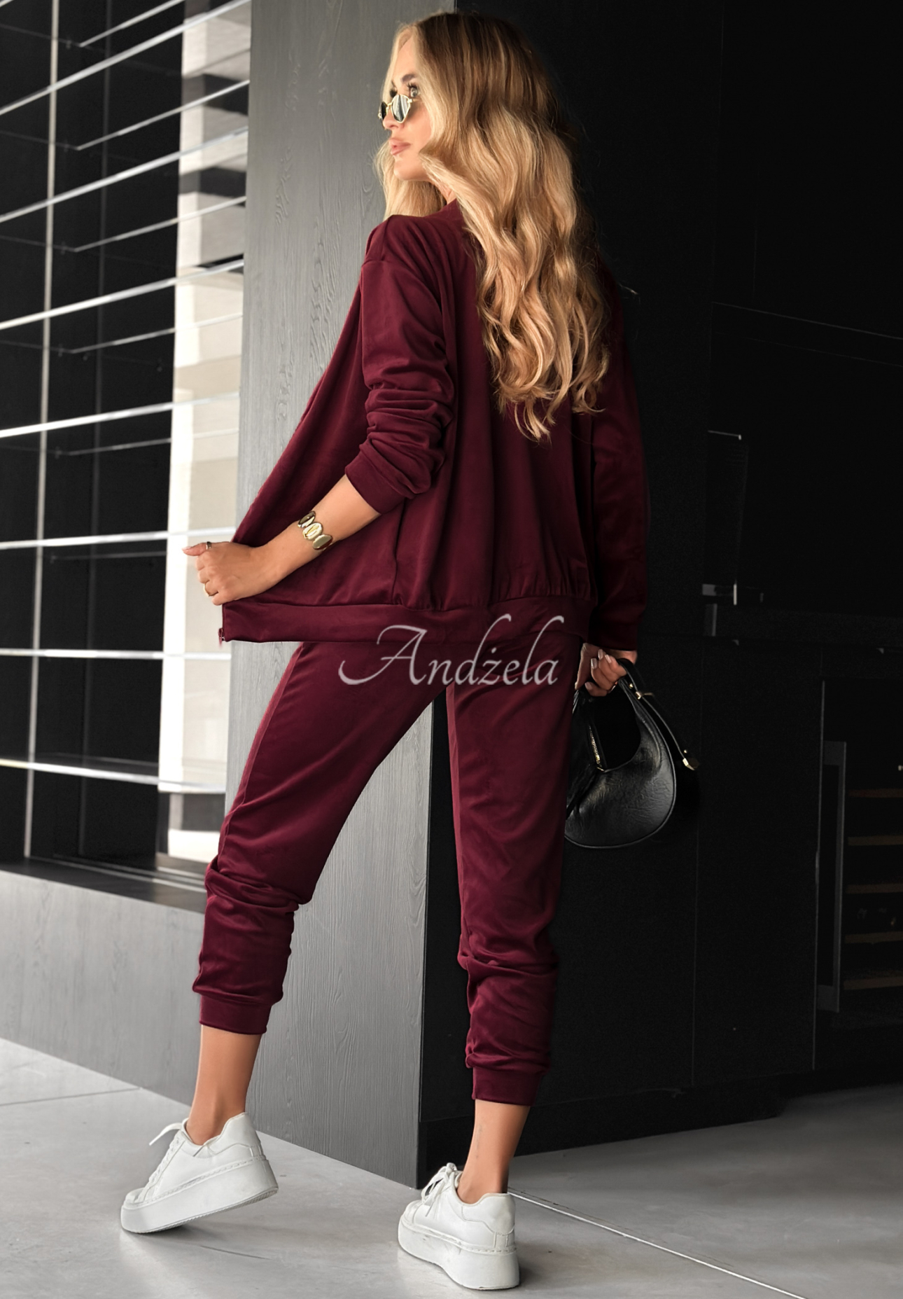 Velour set Better Later burgundy