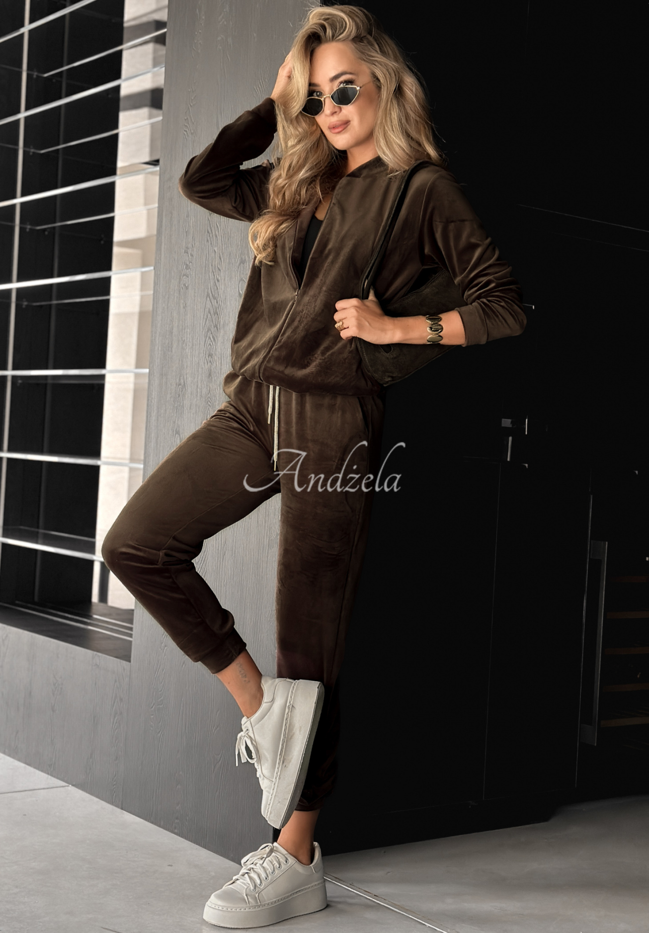 Better Later chocolate velour set