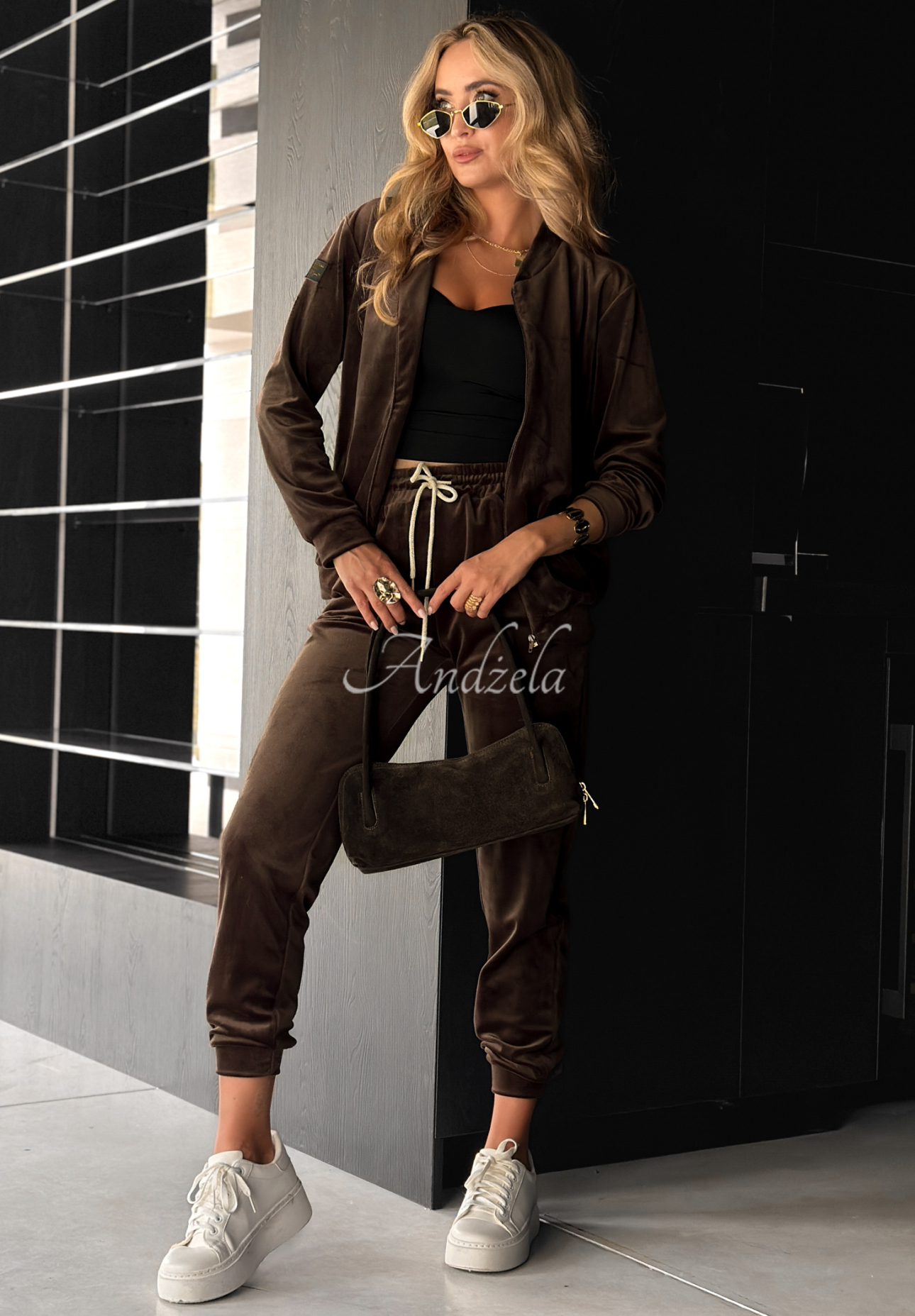 Better Later chocolate velour set